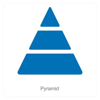 Pyramid and diagram icon concept vector