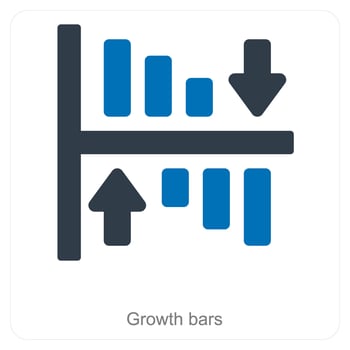 Growth Bars and diagram icon concept vector