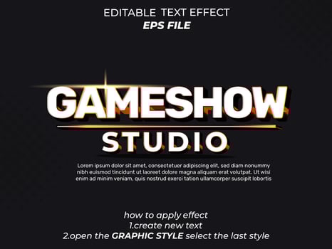 game show text effect, typography, 3d text. vector template