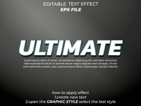ultimate text effect, typography, 3d text. vector template