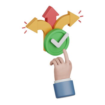 3d rendering decision making isolated useful for business, analytics, web, money and finance design png