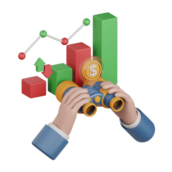 3d rendering forecast analytics isolated useful for business, analytics, money and finance design png