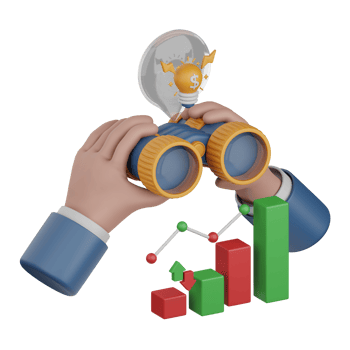 3d rendering forecast analytics isolated useful for business, analytics, money and finance design png