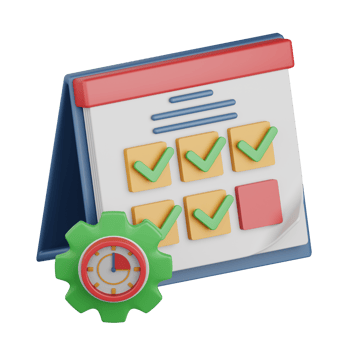 3d rendering time management strategy isolated useful for business, analytics, money and finance png