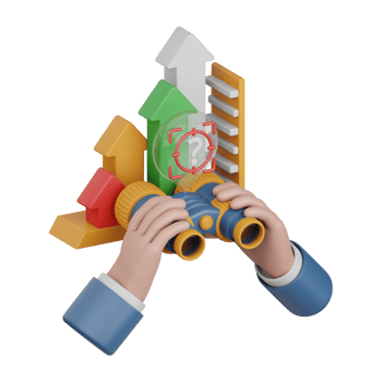 3d rendering forecast analytics isolated useful for business, analytics, money and finance design png