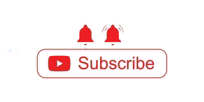 Subscribe button with two red bells vector