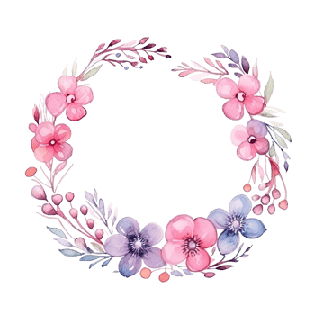 Watercolor floral frame. Illustration png