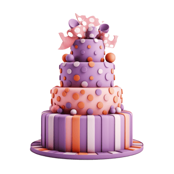3D Cake Isolated. Illustration png