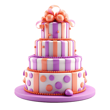 3D Cake Isolated. Illustration png