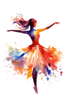 Watercolor beautiful dancer girl. Illustration png