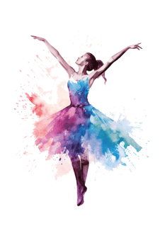 Watercolor beautiful dancer girl. Illustration png