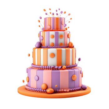 3D Cake Isolated. Illustration png