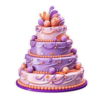 3D Cake Isolated. Illustration png