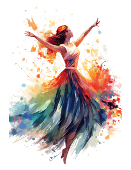 Watercolor beautiful dancer girl. Illustration png