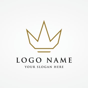 Vintage Golden Royal Crown logo template design with elegant and luxury geometric creative idea.Logo for business, beauty and salon. vector