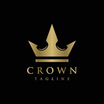 Vintage Golden Royal Crown logo template design with elegant and luxury geometric creative idea.Logo for business, beauty and salon. vector
