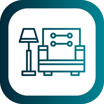 Armchair With Lamp Vector Icon Design