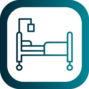 Hospital bed Vector Icon Design