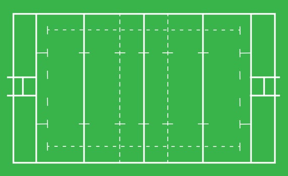 Rugby field icon. Rugby field with marking from top view. Green Rugby field. flat style. vector