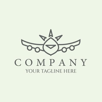 traveling logo design line art minimalist icon vector