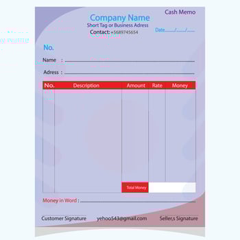 English Cash memo design. vector business cash memo free vector