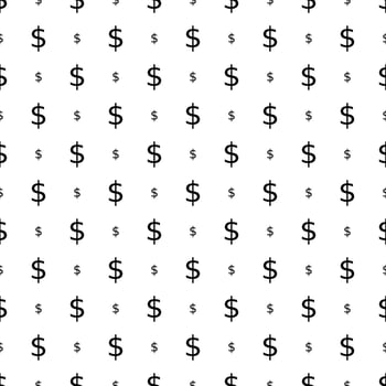 Seamless pattern with dollar sign. Endless vector background.