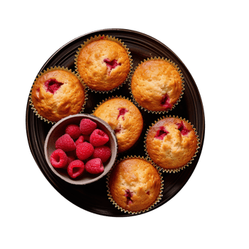 Raspberry muffin isolated on background png