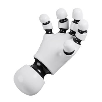 Robot hand holding gesture icon isolated. AI support and artificial intelligence technology concept. 3D Render illustration. png