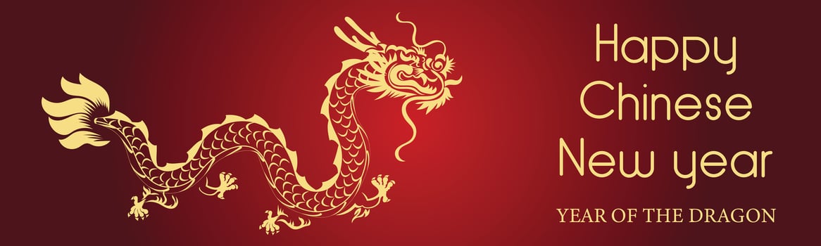 Chinese New Year 2024, the year of the Dragon vector