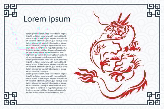 Chinese New Year 2024, the year of the Dragon, vector