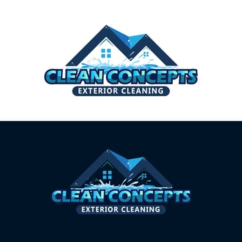 Cleaning consept home wash logo design vector template