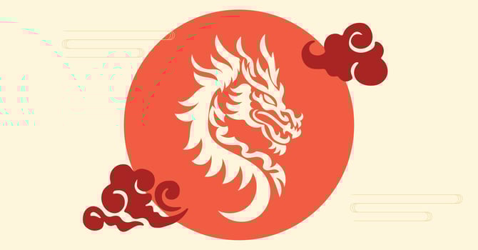 Chinese New Year 2024, the year of the Dragon, vector
