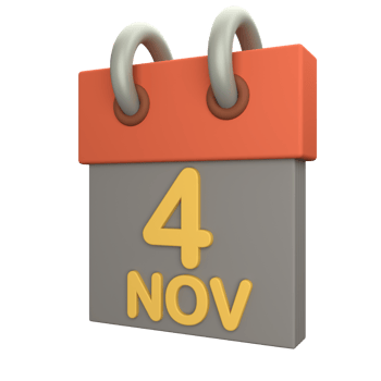 3D labor day calendar 4 November icon png