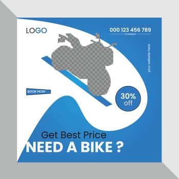 Modern Social Media Post Design Template For Need Bike , vector