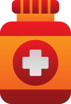 Pills Bottle Vector Icon Design