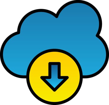 Cloud Download Vector Icon Design