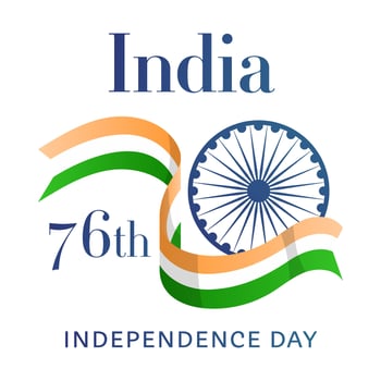 Banner for 76 india independence day. Illustration with balloons in the colors of the Indian flag. vector