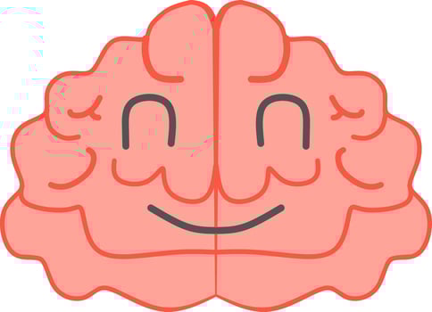 Happy smiling people's brain. Perfect to show state of human mind vector