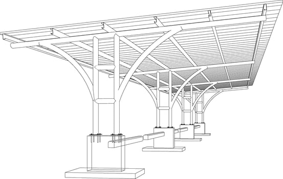 3D illustration of building structure vector