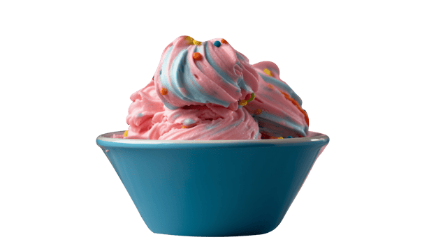 Tasty cotton candy ice cream isolated on transparent background png