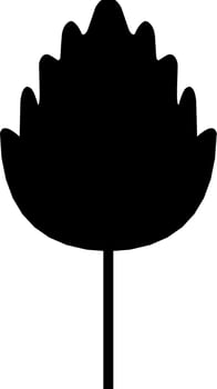 Tree icon vector illustration. Tree silhouette for icon, symbol or sign. Single tree symbol for design about plant, forest, nature, environment and ecology. Simple single icon of plant
