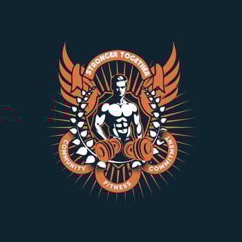 Vector Gym Stronger Together Emblem Tshirt Design Dark Background
