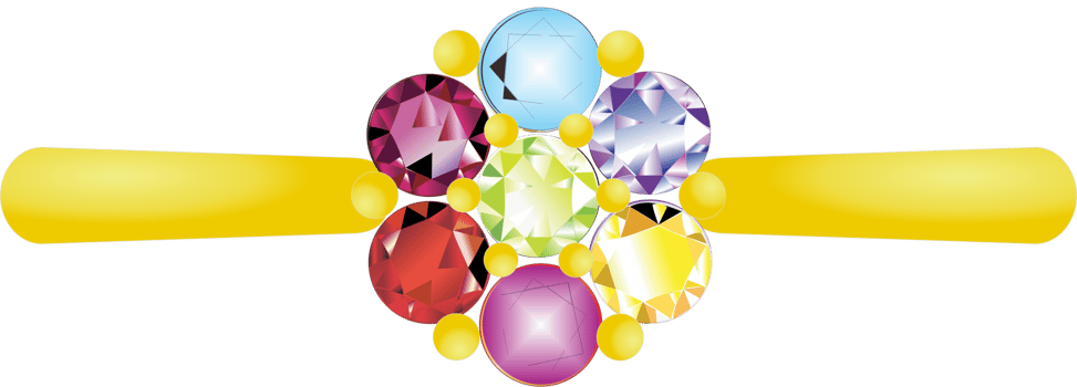 Gemstone ring  colorful PNG