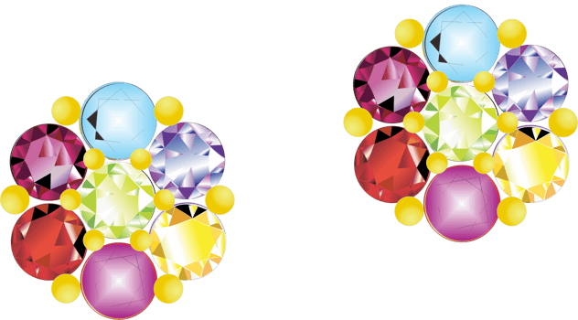 Colorful gemstone earring PNG