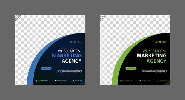 Corporate and digital business marketing promotion post design or social media banner minimal and modern vector