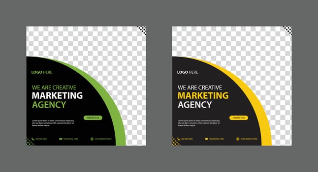Corporate and digital business marketing promotion post design or social media banner minimal and modern vector
