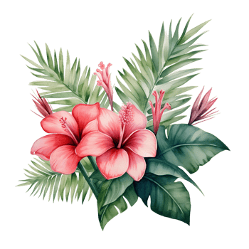 tropical leaf watercolor jungle ai generate png