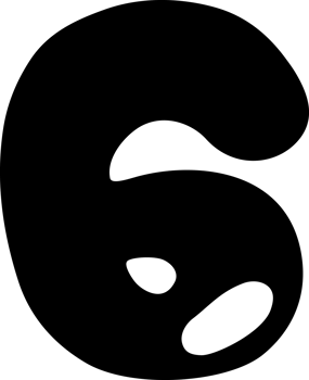 Cute Calligraphy Numbers 6 Design png