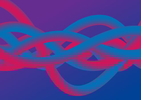 Purple and blue abstract 3d waves background vector