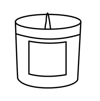 candle line art home decor vector illustration